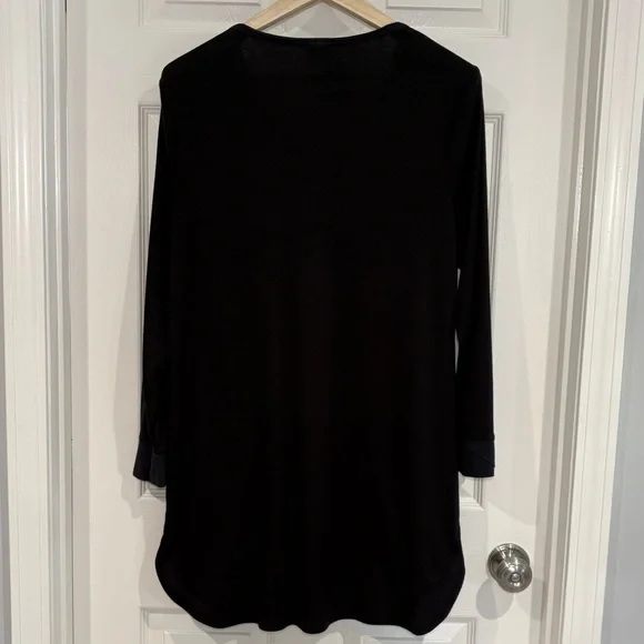 Calvin Klein Black Long Sleeve Ribbed CK Logo Sleep Shirt Nightgown Women Sz XL - Picture 5 of 8